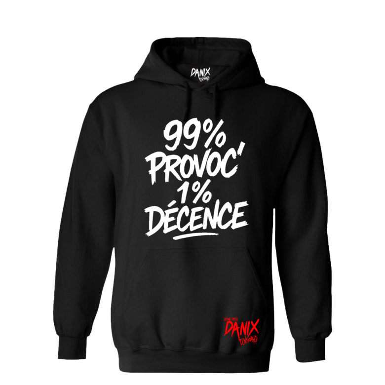 Sweat à capuche 99 % Provoc 1 % Décence [DANIX CENSORED]